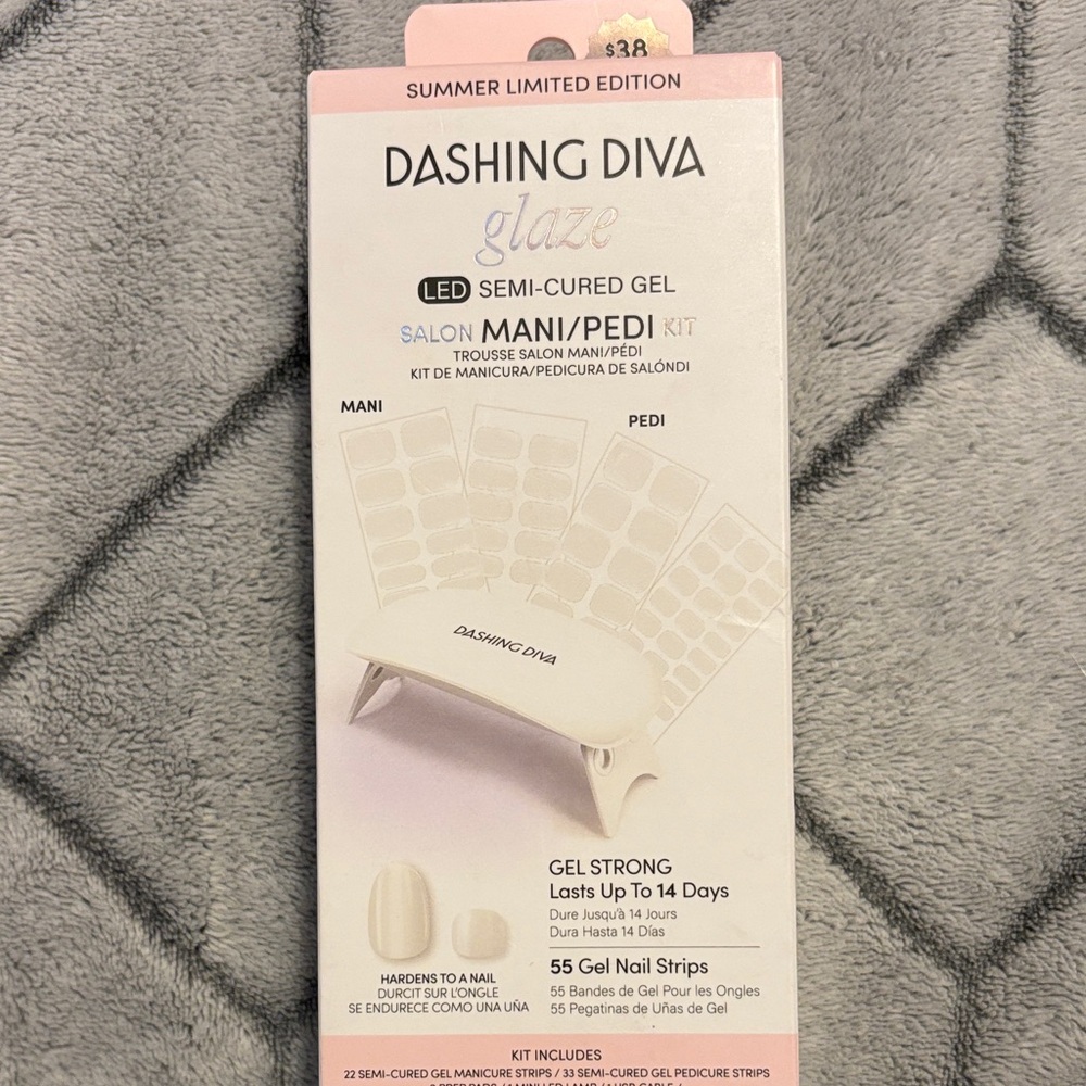 NEW Dashing Diva Glaze LED Semi-Cured Gel Mani Pedi Starter Kit 55 Strips